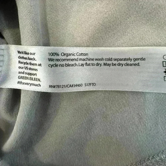 EILEEN FISHER GRAY ORGANIC COTTON CREW NECK TEE SIZE M - Picture 6 of 6